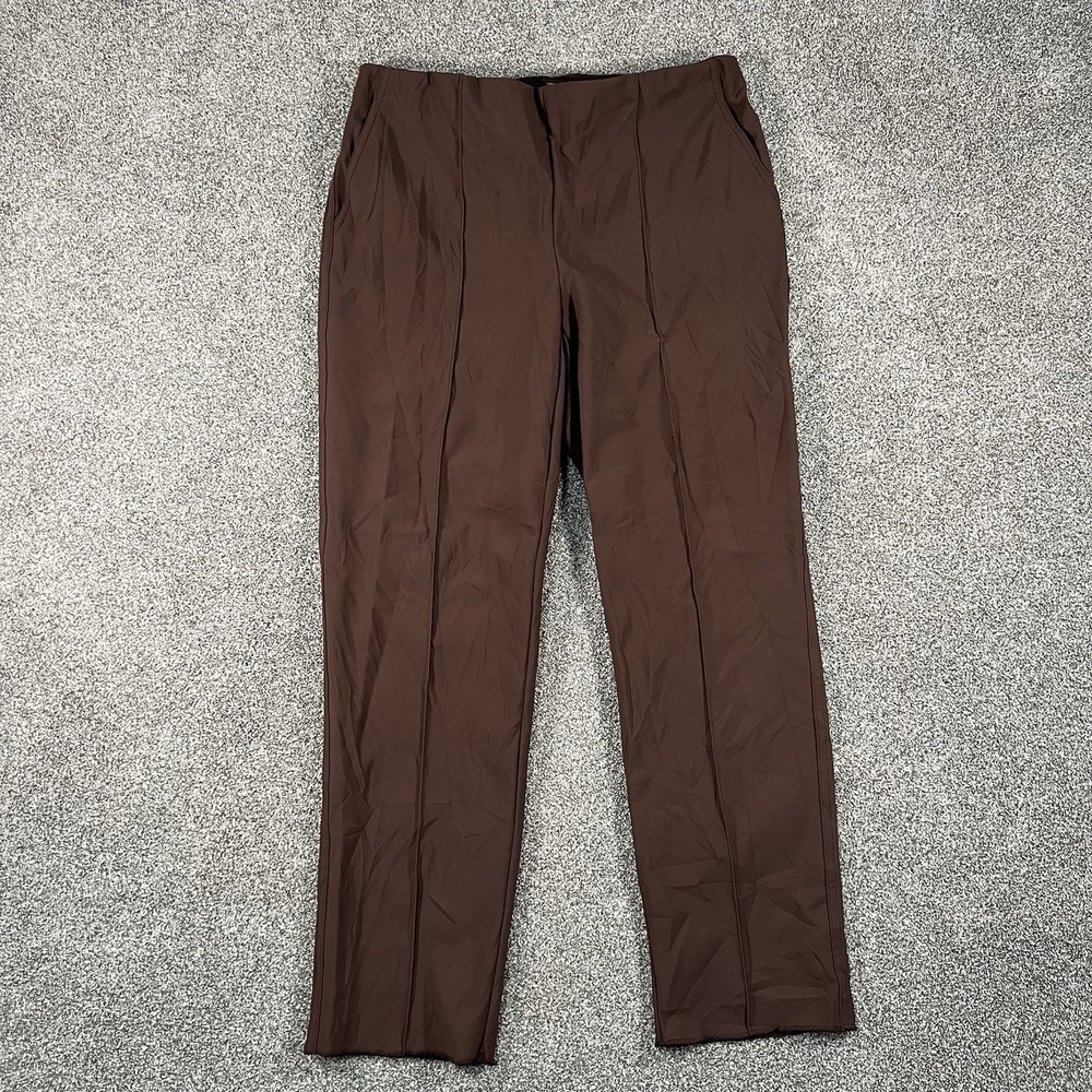 Christian Siriano New York Womens Size 8 Brown Straight Leg Dress Pants Trousers